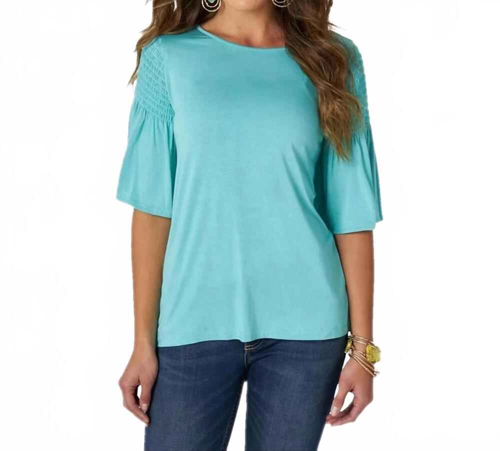 NEW WRANGLER cinched shoulder blouse in teal